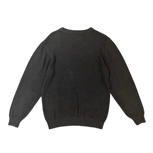 Oscar De La Renta Men’s Size Medium Dark Gray Charcoal Knit Sweater Long Sleeve - Picture 2 of 12